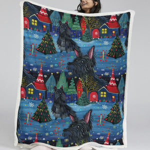 Starlight and Snowflakes Scottie Dog Soft Warm Christmas Blanket-Blanket-Blankets, Christmas, Dog Dad Gifts, Dog Mom Gifts, Home Decor, Scottish Terrier-11