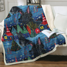 Load image into Gallery viewer, Starlight and Snowflakes Scottie Dog Soft Warm Christmas Blanket-Blanket-Blankets, Christmas, Dog Dad Gifts, Dog Mom Gifts, Home Decor, Scottish Terrier-12