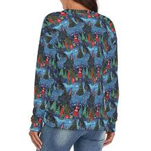 Load image into Gallery viewer, Starlight and Snowflakes Scottie Dog Women's V-Neck Christmas Sweater-Apparel-Apparel,Christmas,Dog Mom Gifts,Scottish Terrier,Sweater,Sweatshirt-4