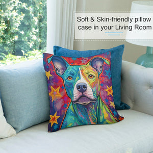 Starry Delight Pit Bull Plush Pillow Case-Cushion Cover-Dog Dad Gifts, Dog Mom Gifts, Home Decor, Pillows, Pit Bull-7