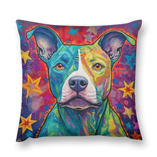 Load image into Gallery viewer, Starry Delight Pit Bull Plush Pillow Case-Cushion Cover-Dog Dad Gifts, Dog Mom Gifts, Home Decor, Pillows, Pit Bull-12 &quot;×12 &quot;-1