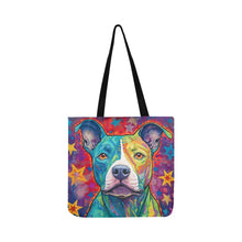 Load image into Gallery viewer, Starry Delight Pit Bull Shopping Tote Bag-Accessories-Accessories, Bags, Dog Dad Gifts, Dog Mom Gifts, Pit Bull-White-ONESIZE-2