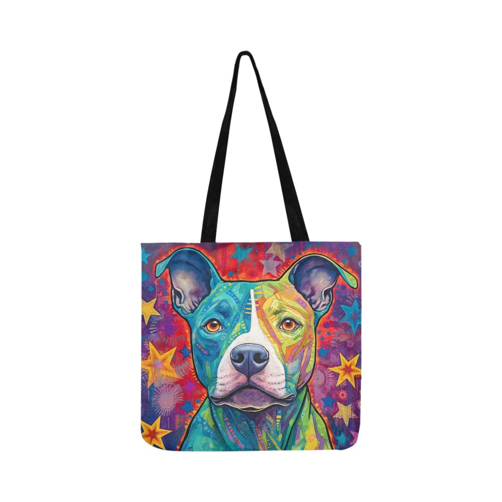 Starry Delight Pit Bull Shopping Tote Bag