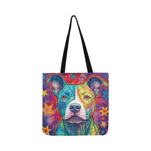 Starry Delight Pit Bull Shopping Tote Bag-Accessories-Accessories, Bags, Dog Dad Gifts, Dog Mom Gifts, Pit Bull-White-ONESIZE-1