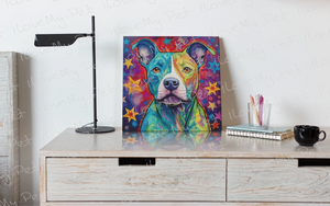 Starry Delight Pit Bull Wall Art Poster-Art-Dog Art, Home Decor, Pit Bull, Poster-2