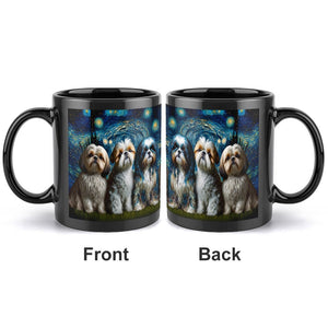 Starry-Eyed Shih Tzus Coffee Mug-Mug-Accessories, Dog Dad Gifts, Dog Mom Gifts, Home Decor, Mugs, Shih Tzu-ONE SIZE-Black-2