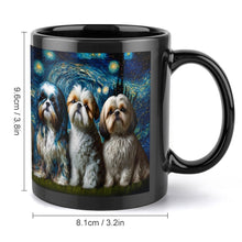 Load image into Gallery viewer, Starry-Eyed Shih Tzus Coffee Mug-Mug-Accessories, Dog Dad Gifts, Dog Mom Gifts, Home Decor, Mugs, Shih Tzu-ONE SIZE-Black-5