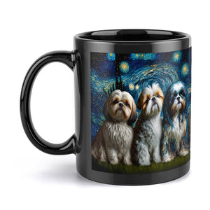Starry-Eyed Shih Tzus Coffee Mug-Mug-Accessories, Dog Dad Gifts, Dog Mom Gifts, Home Decor, Mugs, Shih Tzu-ONE SIZE-Black-6
