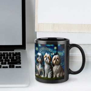 Starry-Eyed Shih Tzus Coffee Mug-Mug-Accessories, Dog Dad Gifts, Dog Mom Gifts, Home Decor, Mugs, Shih Tzu-ONE SIZE-Black-7