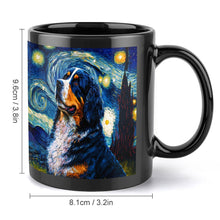Load image into Gallery viewer, Starry Night Bernese Mountain Dog Coffee Mug-Mug-Bernese Mountain Dog, Home Decor, Mugs-ONE SIZE-Black-4