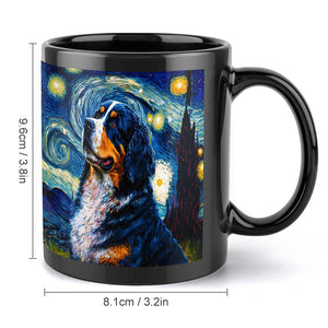 Starry Night Bernese Mountain Dog Coffee Mug-Mug-Bernese Mountain Dog, Home Decor, Mugs-ONE SIZE-Black-4