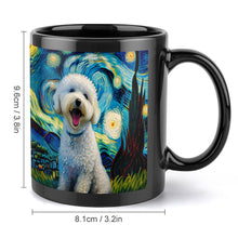 Load image into Gallery viewer, Starry Night Bichon Frise Ceramic Coffee Mug-Mug-Bichon Frise, Home Decor, Mugs-ONE SIZE-Black-5