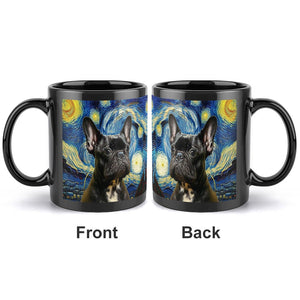 Starry Night Black Frenchie Coffee Mug-Mug-French Bulldog, Home Decor, Mugs-ONE SIZE-Black-4