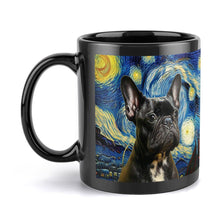 Load image into Gallery viewer, Starry Night Black Frenchie Coffee Mug-Mug-French Bulldog, Home Decor, Mugs-ONE SIZE-Black-6