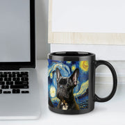 Starry Night Black Frenchie Coffee Mug-Mug-French Bulldog, Home Decor, Mugs-ONE SIZE-Black-7