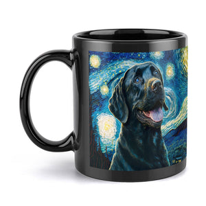 Starry Night Black Labrador Coffee Mug-Mug-Black Labrador, Home Decor, Labrador, Mugs-ONE SIZE-Black-3