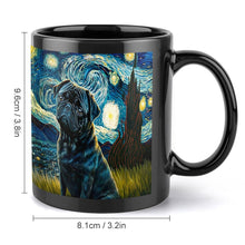 Load image into Gallery viewer, Starry Night Black Pug Coffee Mug-Mug-Home Decor, Mugs, Pug, Pug - Black-ONE SIZE-Black-6