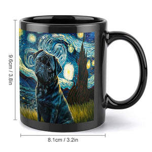 Starry Night Black Pug Coffee Mug-Mug-Home Decor, Mugs, Pug, Pug - Black-ONE SIZE-Black-6