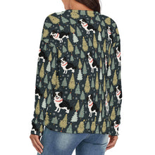 Load image into Gallery viewer, Starry Night Border Collie Women&#39;s V-Neck Christmas Sweater-Apparel-Apparel,Border Collie,Christmas,Dog Mom Gifts,Sweater,Sweatshirt-4