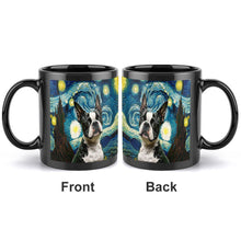 Load image into Gallery viewer, Starry Night Boston Terrier Coffee Mug-Mug-Boston Terrier, Home Decor, Mugs-ONE SIZE-Black-2