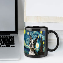 Load image into Gallery viewer, Starry Night Boston Terrier Coffee Mug-Mug-Boston Terrier, Home Decor, Mugs-ONE SIZE-Black-6