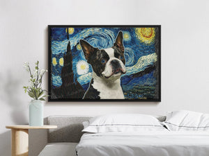 Starry Night Boston Terrier Wall Art Poster-Art-Boston Terrier, Dog Art, Dog Dad Gifts, Dog Mom Gifts, Home Decor, Poster-4