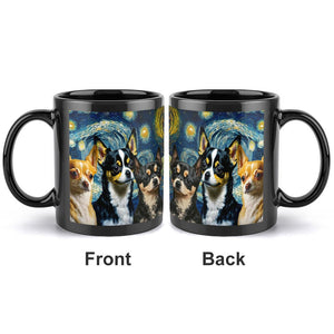 Starry Night Chihuahuas Coffee Mug-Mug-Chihuahua, Home Decor, Mugs-ONE SIZE-Black-2