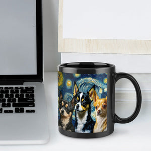 Starry Night Chihuahuas Coffee Mug-Mug-Chihuahua, Home Decor, Mugs-ONE SIZE-Black-7