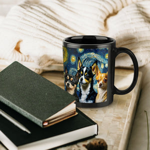 Starry Night Chihuahuas Coffee Mug-Mug-Chihuahua, Home Decor, Mugs-ONE SIZE-Black-5