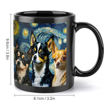 Load image into Gallery viewer, Starry Night Chihuahuas Coffee Mug-Mug-Chihuahua, Home Decor, Mugs-ONE SIZE-Black-3