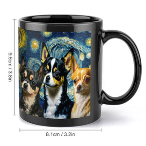 Starry Night Chihuahuas Coffee Mug-Mug-Chihuahua, Home Decor, Mugs-ONE SIZE-Black-3