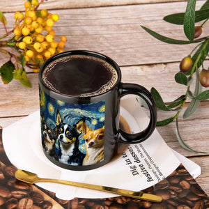 Starry Night Chihuahuas Coffee Mug-Mug-Chihuahua, Home Decor, Mugs-ONE SIZE-Black-4