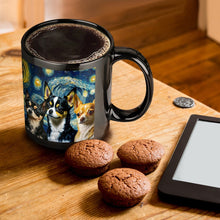 Load image into Gallery viewer, Starry Night Chihuahuas Coffee Mug-Mug-Chihuahua, Home Decor, Mugs-ONE SIZE-Black-1