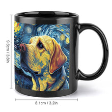 Load image into Gallery viewer, Starry Night Companion Yellow Labrador Coffee Mug-Mug-Accessories, Dog Dad Gifts, Dog Mom Gifts, Home Decor, Labrador, Mugs-ONE SIZE-Black-2