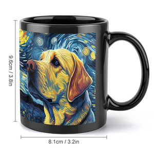 Starry Night Companion Yellow Labrador Coffee Mug-Mug-Accessories, Dog Dad Gifts, Dog Mom Gifts, Home Decor, Labrador, Mugs-ONE SIZE-Black-2