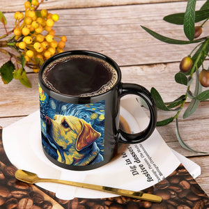 Starry Night Companion Yellow Labrador Coffee Mug-Mug-Accessories, Dog Dad Gifts, Dog Mom Gifts, Home Decor, Labrador, Mugs-ONE SIZE-Black-3