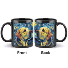 Load image into Gallery viewer, Starry Night Companion Yellow Labrador Coffee Mug-Mug-Accessories, Dog Dad Gifts, Dog Mom Gifts, Home Decor, Labrador, Mugs-ONE SIZE-Black-4