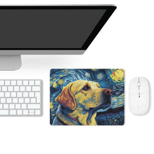 Load image into Gallery viewer, Starry Night Companion Yellow Labrador Leather Mouse Pad-Accessories-Dog Dad Gifts, Dog Mom Gifts, Home Decor, Labrador, Mouse Pad-ONE SIZE-White-3