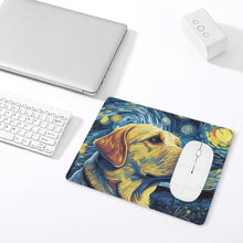 Load image into Gallery viewer, Starry Night Companion Yellow Labrador Leather Mouse Pad-Accessories-Dog Dad Gifts, Dog Mom Gifts, Home Decor, Labrador, Mouse Pad-ONE SIZE-White-4