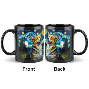 Starry Night Corgi Coffee Mug-Mug-Corgi, Home Decor, Mugs-ONE SIZE-Black-2