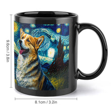 Load image into Gallery viewer, Starry Night Corgi Coffee Mug-Mug-Corgi, Home Decor, Mugs-ONE SIZE-Black-3