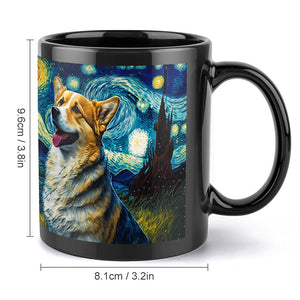 Starry Night Corgi Coffee Mug-Mug-Corgi, Home Decor, Mugs-ONE SIZE-Black-3