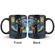 Load image into Gallery viewer, Starry Night Doberman Coffee Mug-Mug-Doberman, Home Decor, Mugs-ONE SIZE-Black-2