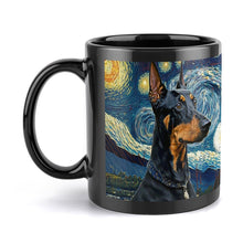 Load image into Gallery viewer, Starry Night Doberman Coffee Mug-Mug-Doberman, Home Decor, Mugs-ONE SIZE-Black-5