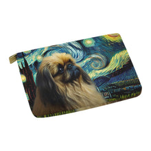 Load image into Gallery viewer, Starry Night Dreamer Pekingese Carry-All Pouch-Accessories-Accessories, Bags, Dog Dad Gifts, Dog Mom Gifts, Pekingese-White-ONESIZE-3