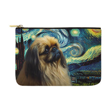 Load image into Gallery viewer, Starry Night Dreamer Pekingese Carry-All Pouch-Accessories-Accessories, Bags, Dog Dad Gifts, Dog Mom Gifts, Pekingese-White-ONESIZE-1