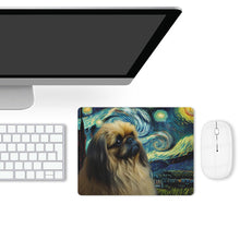 Load image into Gallery viewer, Starry Night Dreamer Pekingese Leather Mouse Pad-Accessories-Dog Dad Gifts, Dog Mom Gifts, Home Decor, Mouse Pad, Pekingese-ONE SIZE-White-3