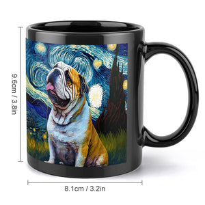 Starry Night English Bulldog Coffee Mug-Mug-English Bulldog, Home Decor, Mugs-ONE SIZE-Black-2