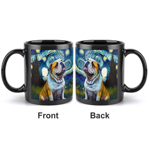 Starry Night English Bulldog Coffee Mug-Mug-English Bulldog, Home Decor, Mugs-ONE SIZE-Black-3