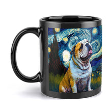 Load image into Gallery viewer, Starry Night English Bulldog Coffee Mug-Mug-English Bulldog, Home Decor, Mugs-ONE SIZE-Black-5